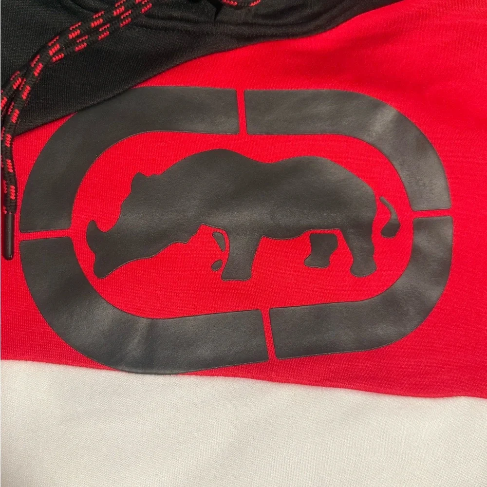 Ecko Unlimited Black, Red & White Colorblock Pullover Hoodie. Men’s large D10 - Picture 3 of 7